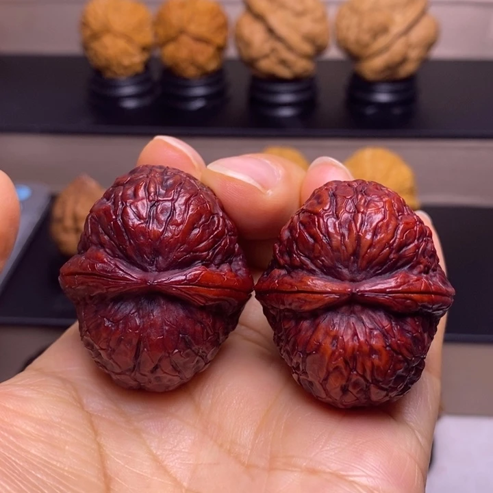 把件文玩核桃红彩元宝33