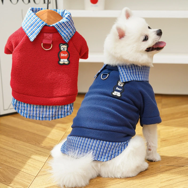 miu系秋冬摇粒绒假两件猫咪宠物衣服饰用品衣服无毛猫狗狗泰迪熊