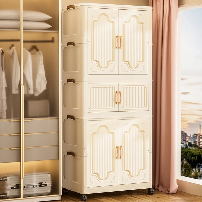 新中式折叠衣柜免安装对开门折叠柜住宅家具76衣柜超大面宽