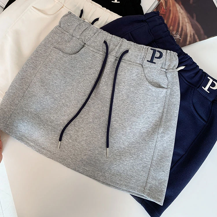 【粉丝福利】运费补贴带内衬字母刺绣高级抽绳运动防走光裙裤A字裙