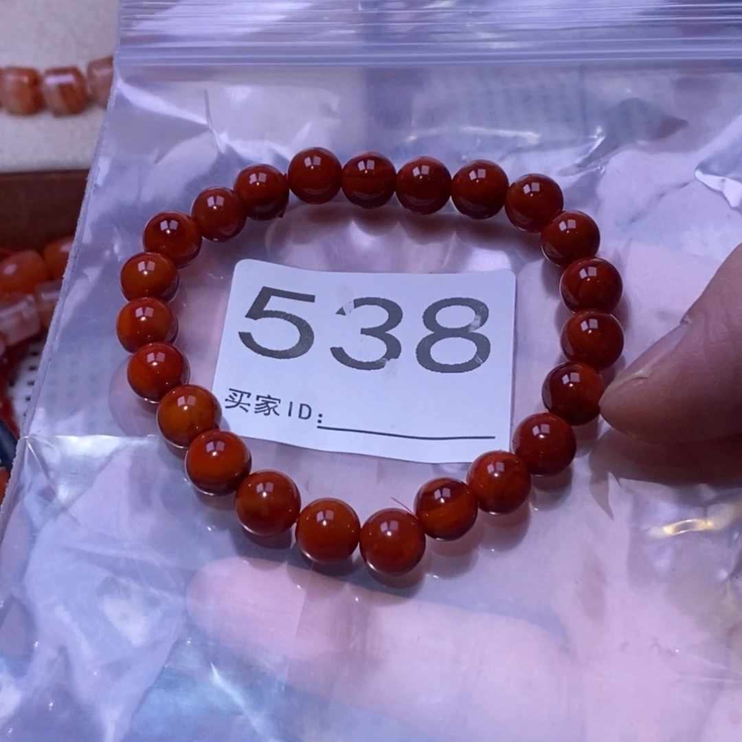 毅***果南红玛瑙未镶嵌手串卡8