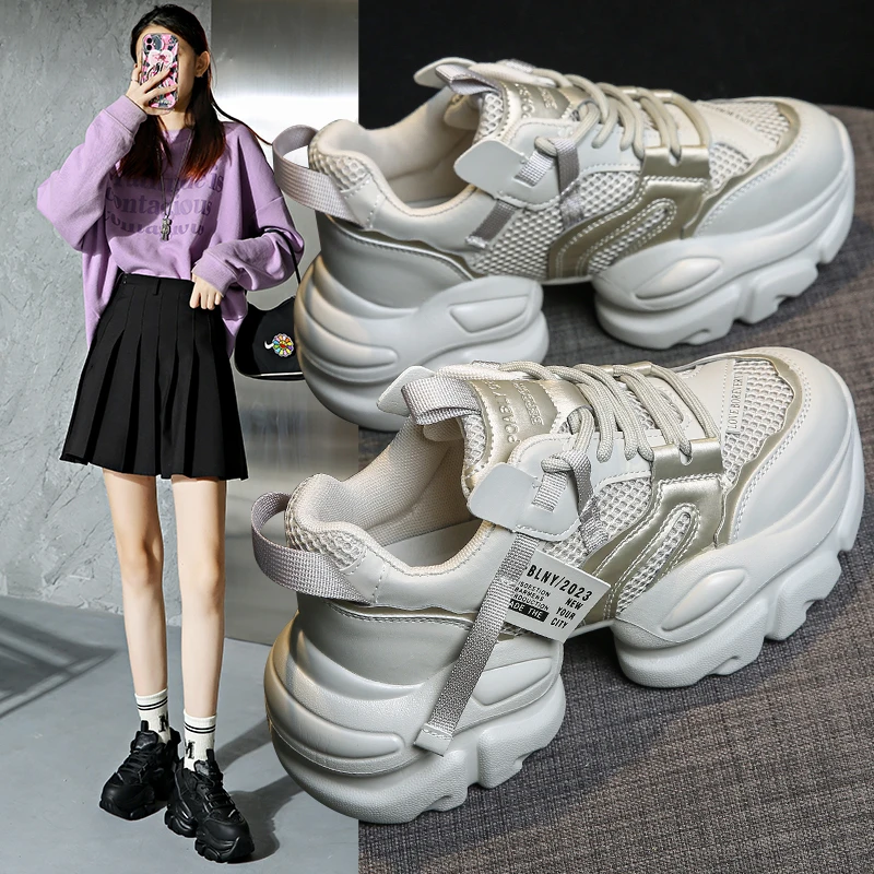 老爹鞋2024冬季 年秋季新款百搭厚底舒适系带老爹鞋外穿运动鞋