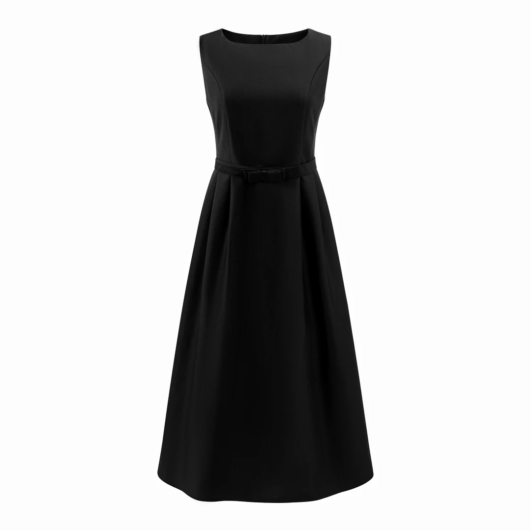 TG高定法式收腰古赫本裙无袖背心连衣裙-04