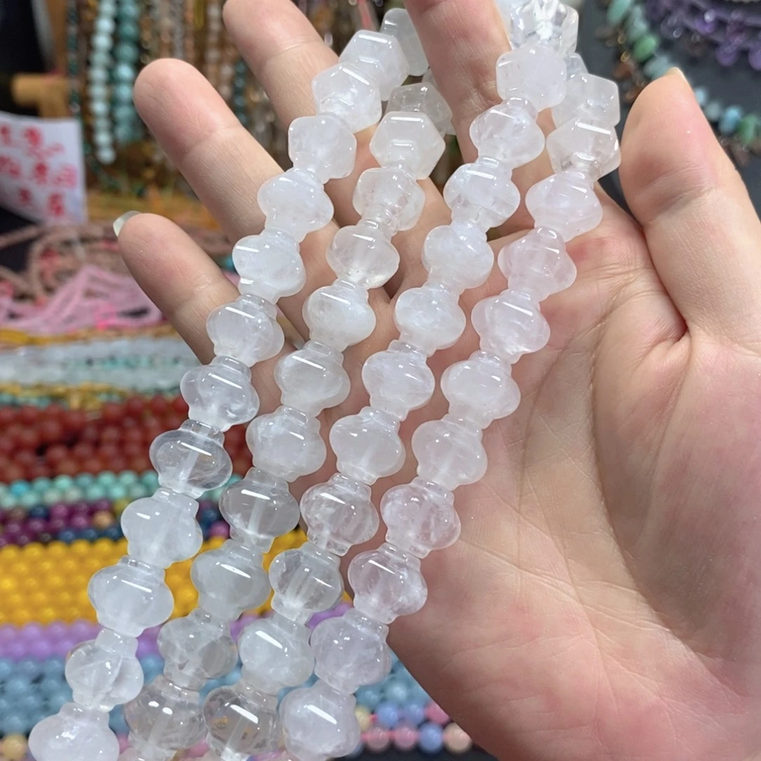 未镶嵌玛瑙/玉髓珠宝半成品白水晶灯笼一条卡14mm