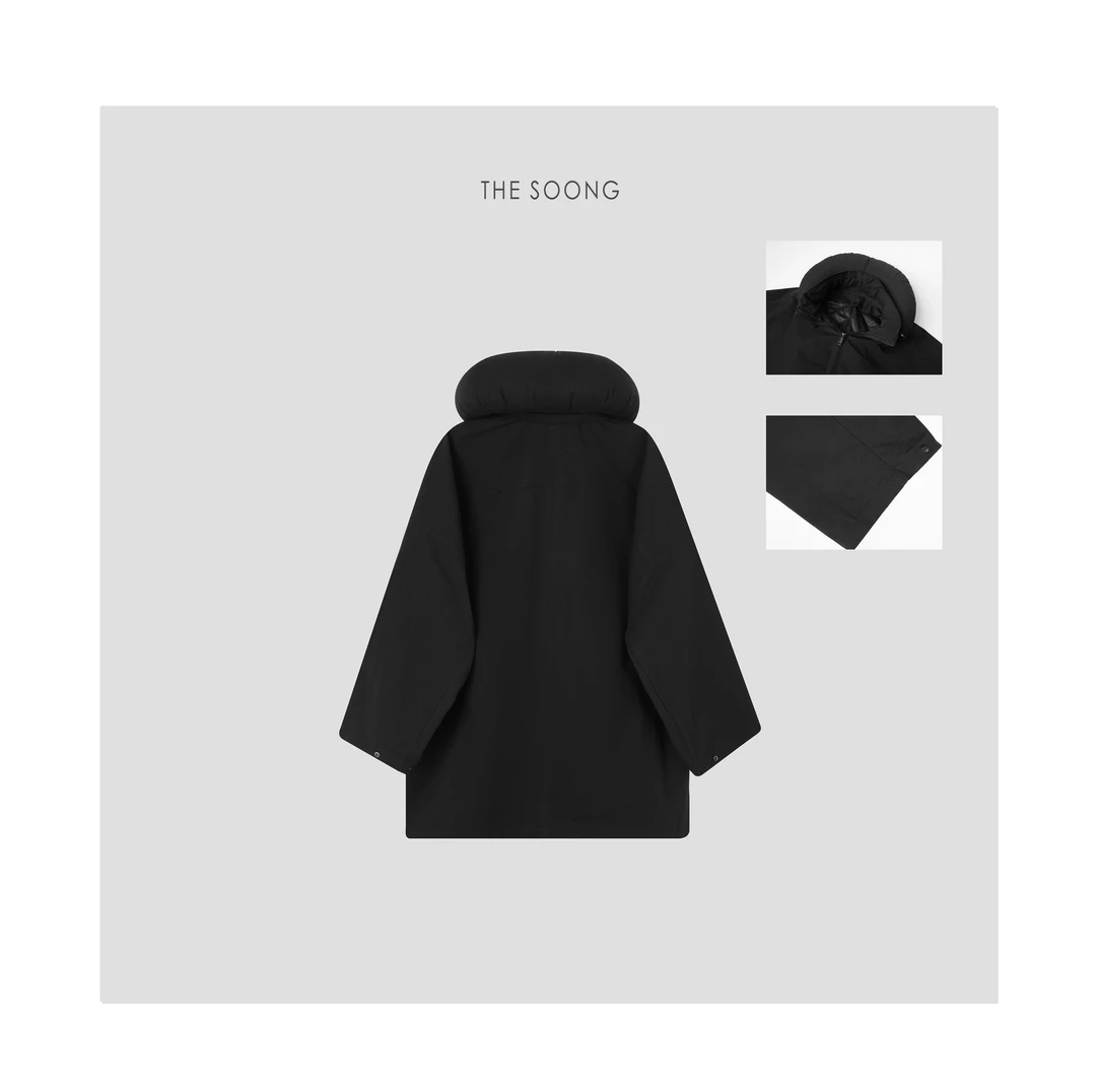 THESOONG|"阿姆斯特"100%匹马棉可拆卸护颈枕廓形风衣外套BWT5343