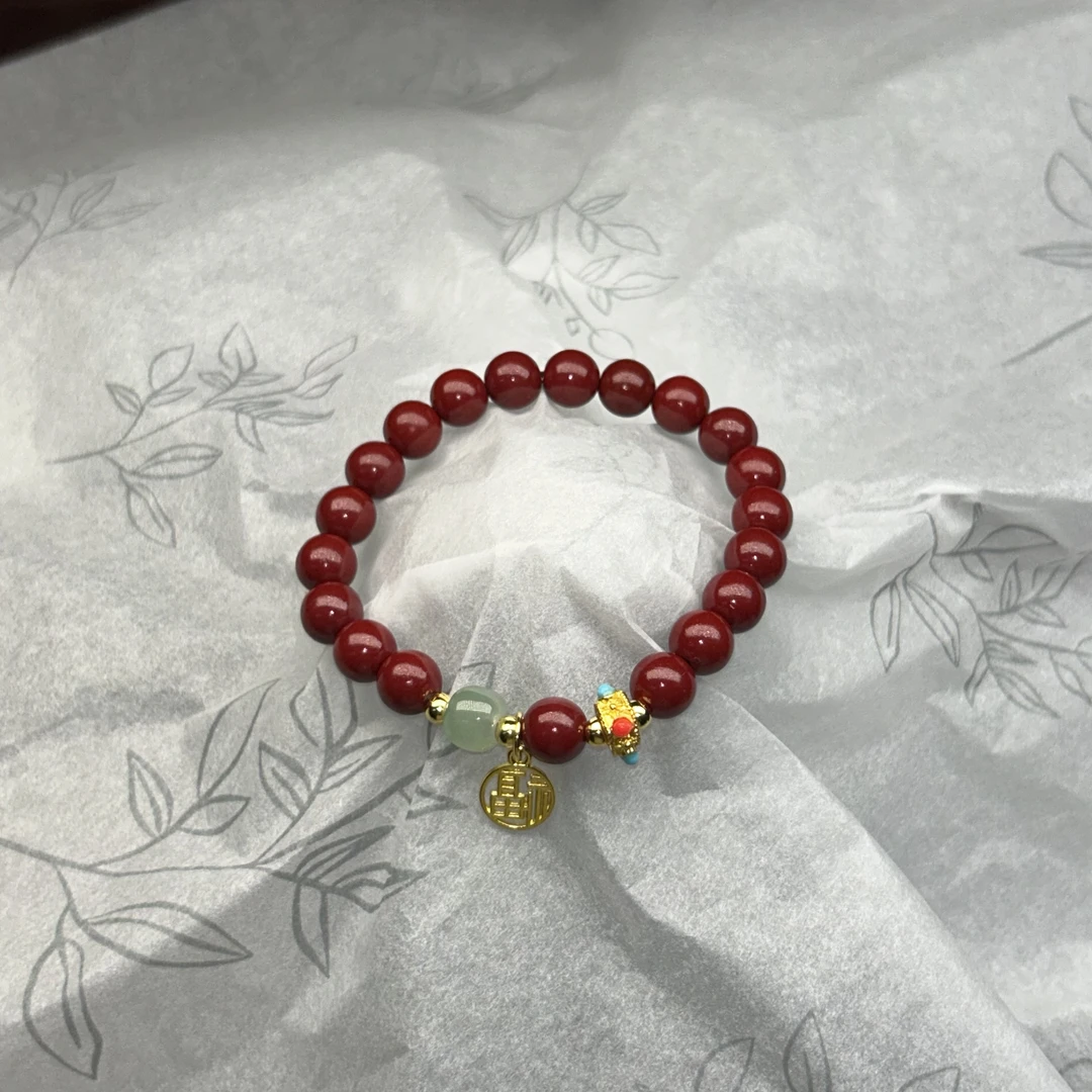 天然辰砂m-aa141 单圈手串