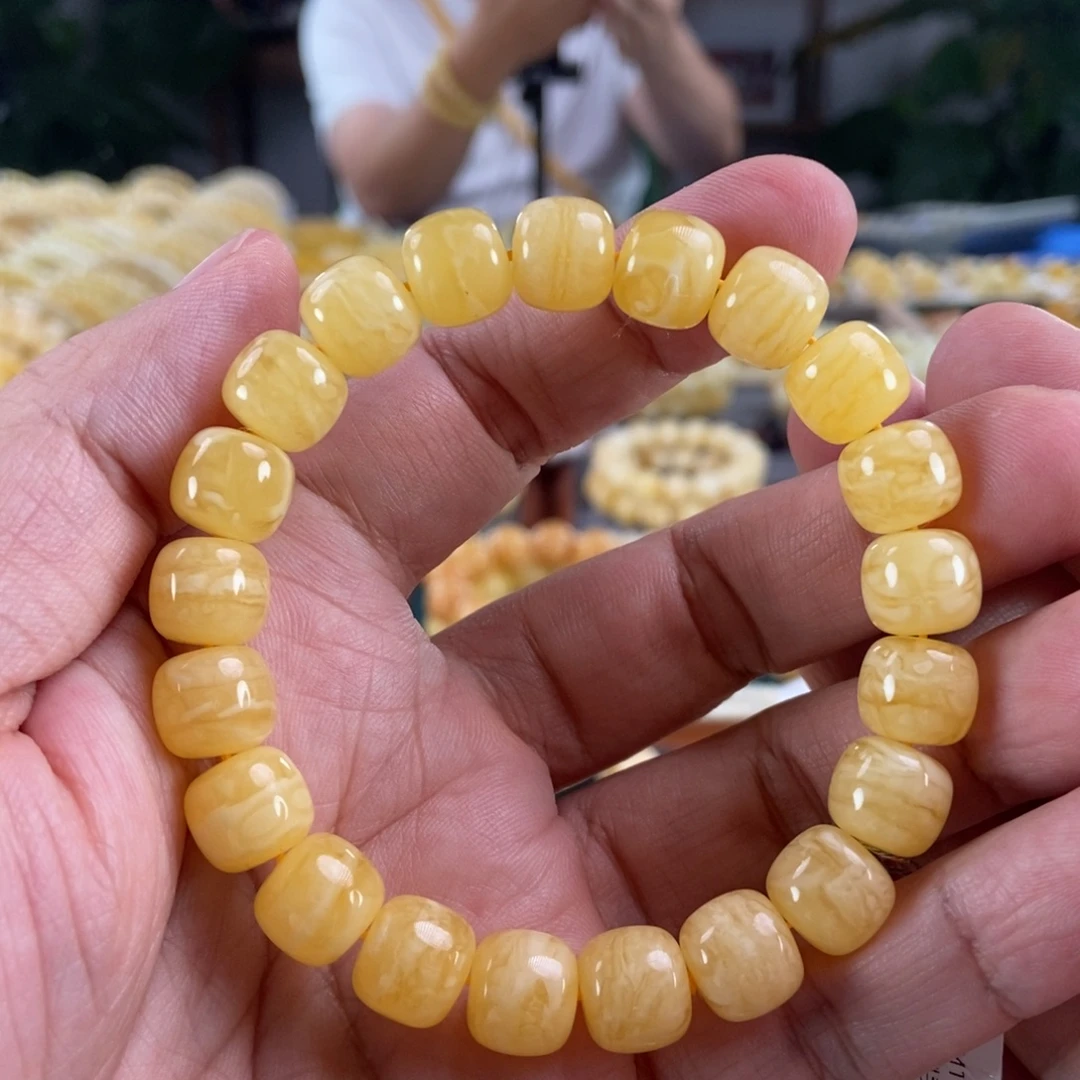 琥珀未镶嵌珠宝奇石10+虎皮纹手串16