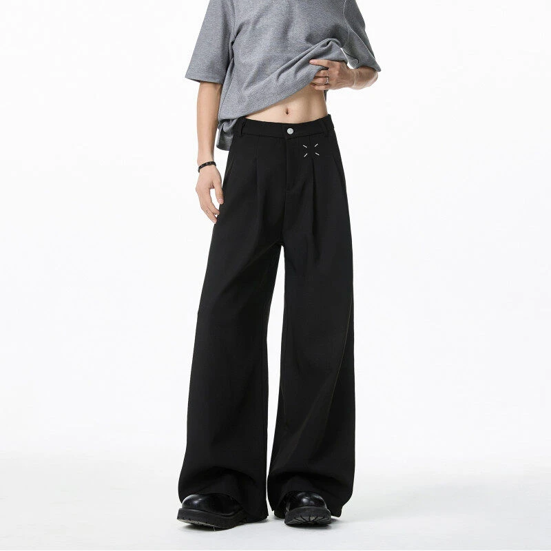 高级感马吉拉弯刀西裤男女春季美式cleanfit潮打褶设计感休闲长裤