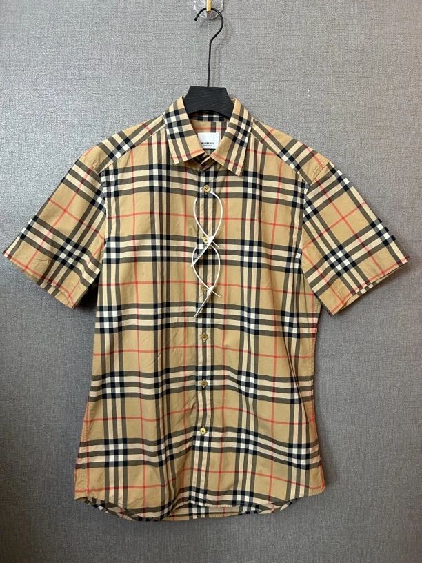 95新 BURBERRY/博柏利 Burberry格纹半袖衬衫95新