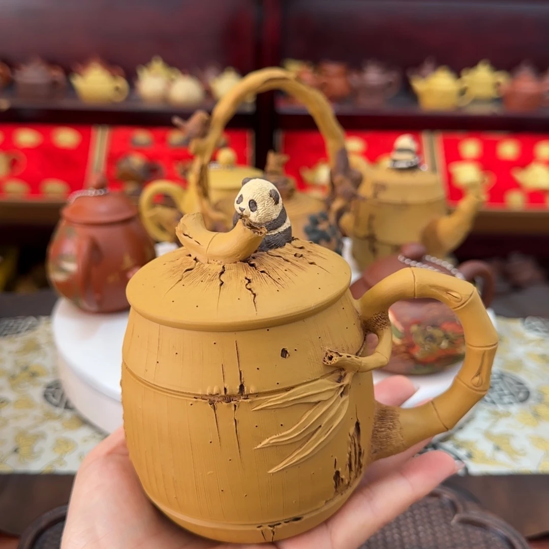 茶壶段泥竹节老板杯
