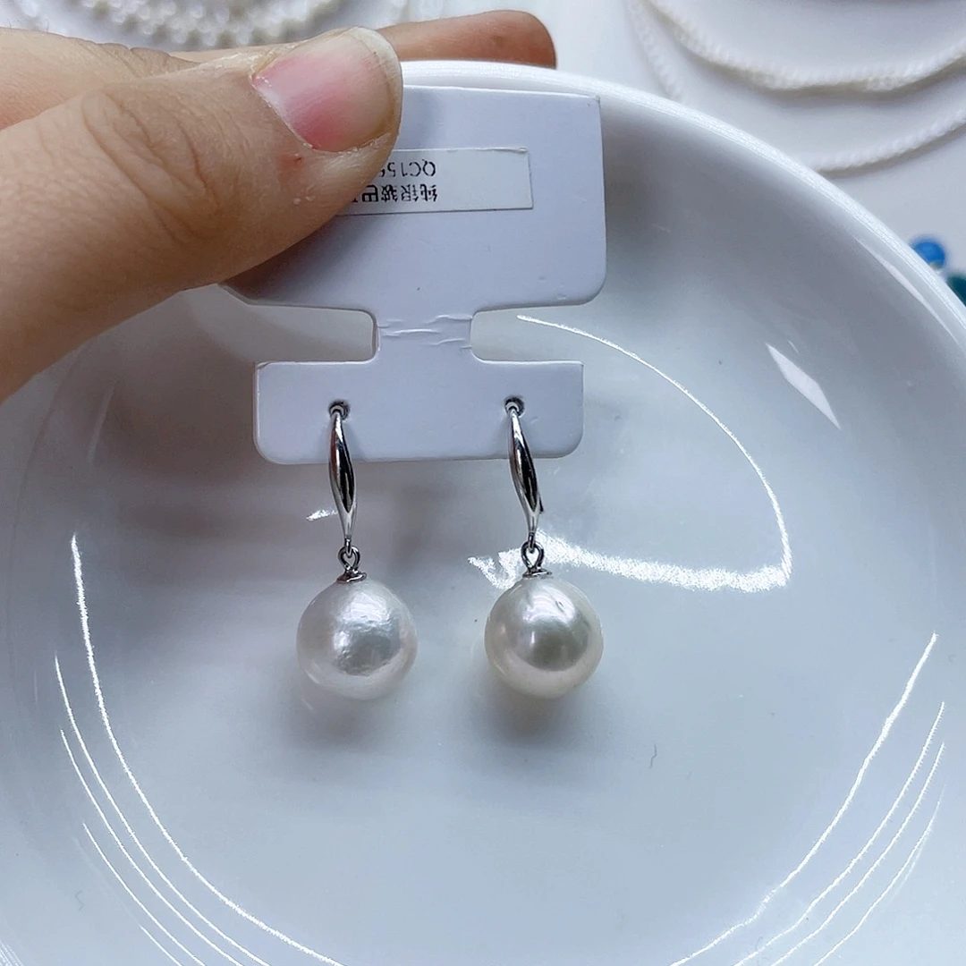 银S925镶嵌耳饰淡水珍珠