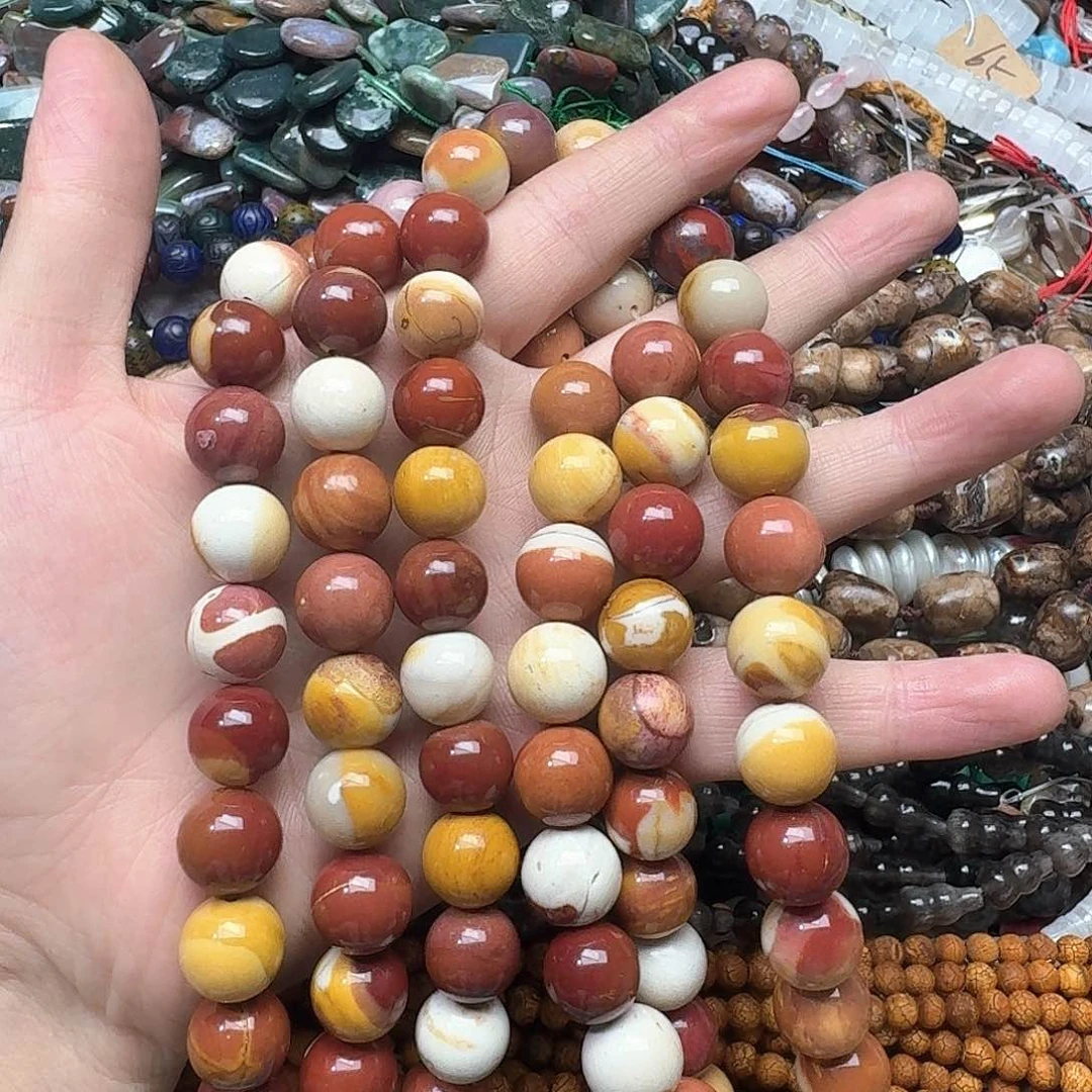 玛瑙/玉髓合金珠宝半成品一条14mm蛋黄石
