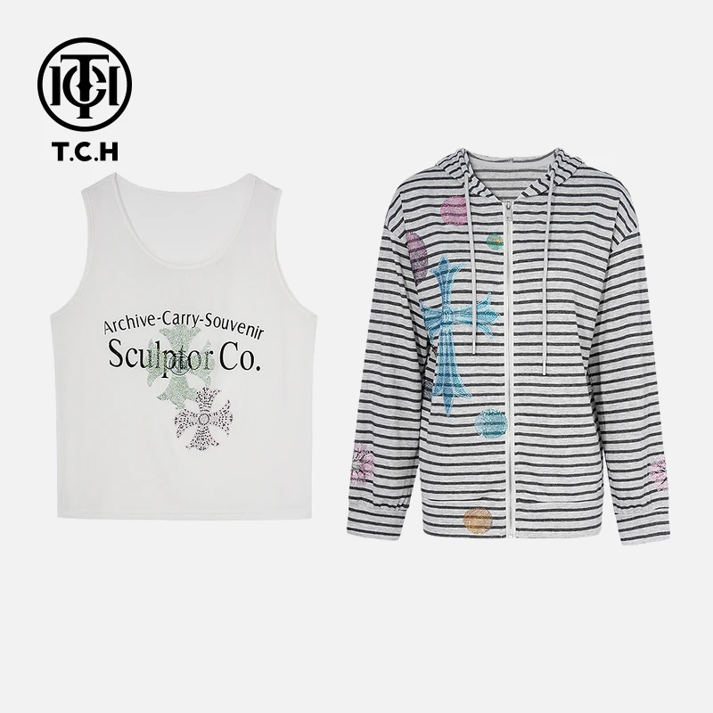 TCH秋款烫钻新时尚淑女百搭新潮流套装女T75C07E5003轻奢tch