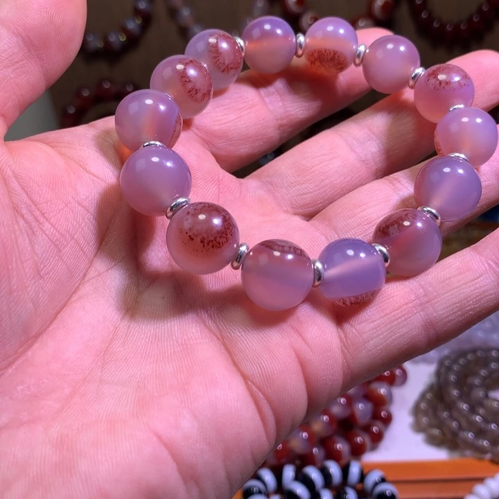 未镶嵌手链玛瑙/玉髓粉飘花