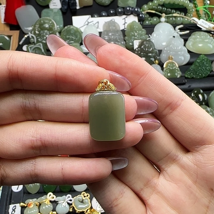 和田玉银S925镶嵌颈饰