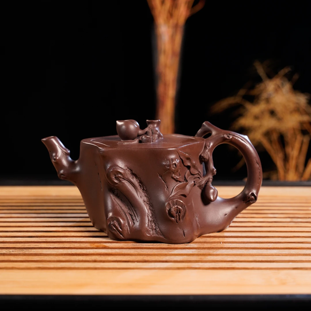 XF2-002   薛锋  宜兴手工紫砂  小桃桩