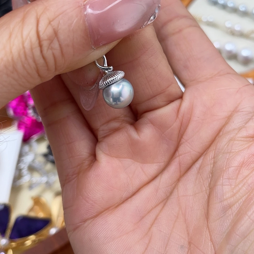 海水珍珠吊坠(不含链)银S925镶嵌