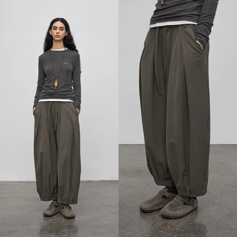 半圆轻量保暖加绒女装[运动]2025秋冬灯笼九分休闲裤女Q5123890