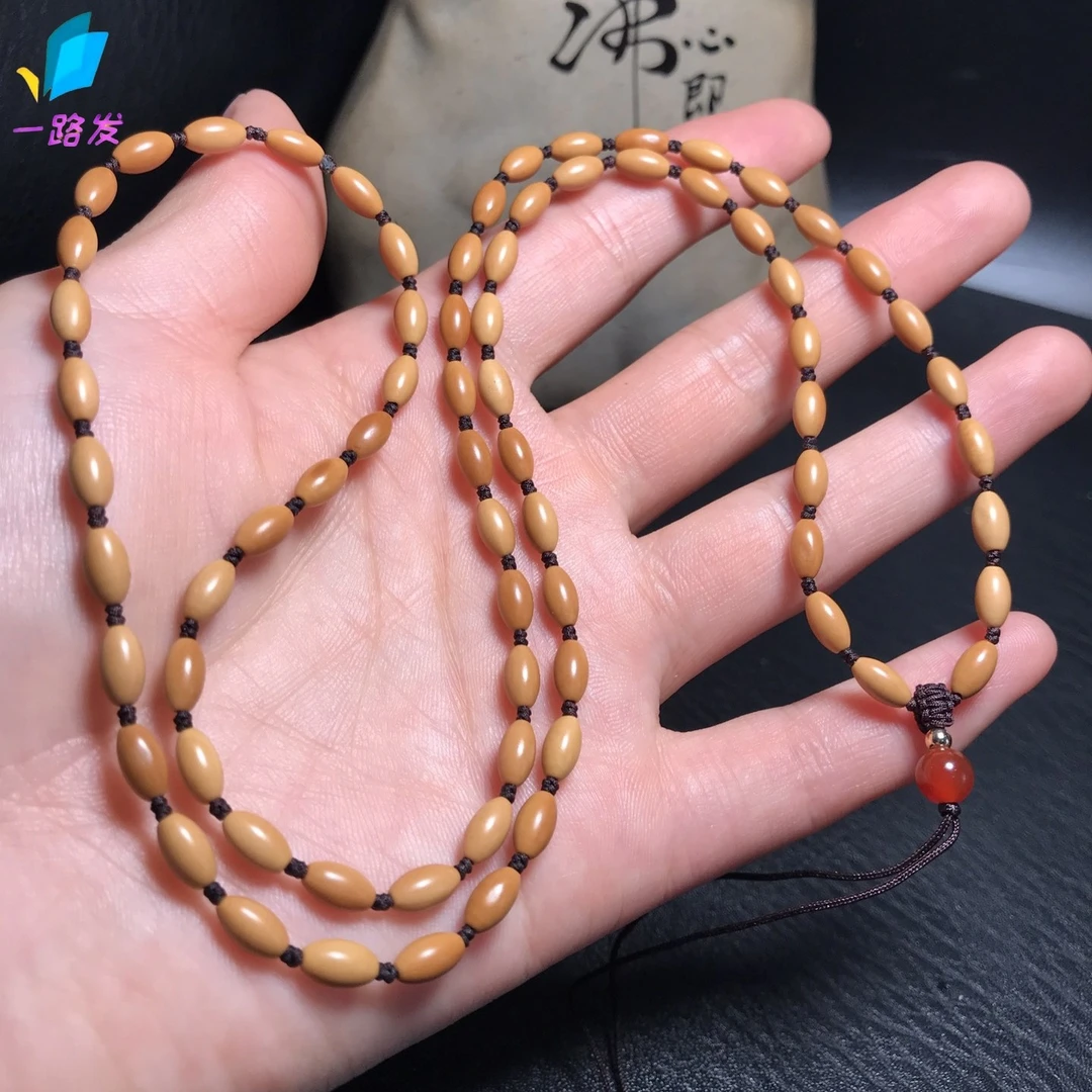 橄榄核7*4mm米珠项链绳文玩手工编织金刚结核雕长串手链配饰挂脖