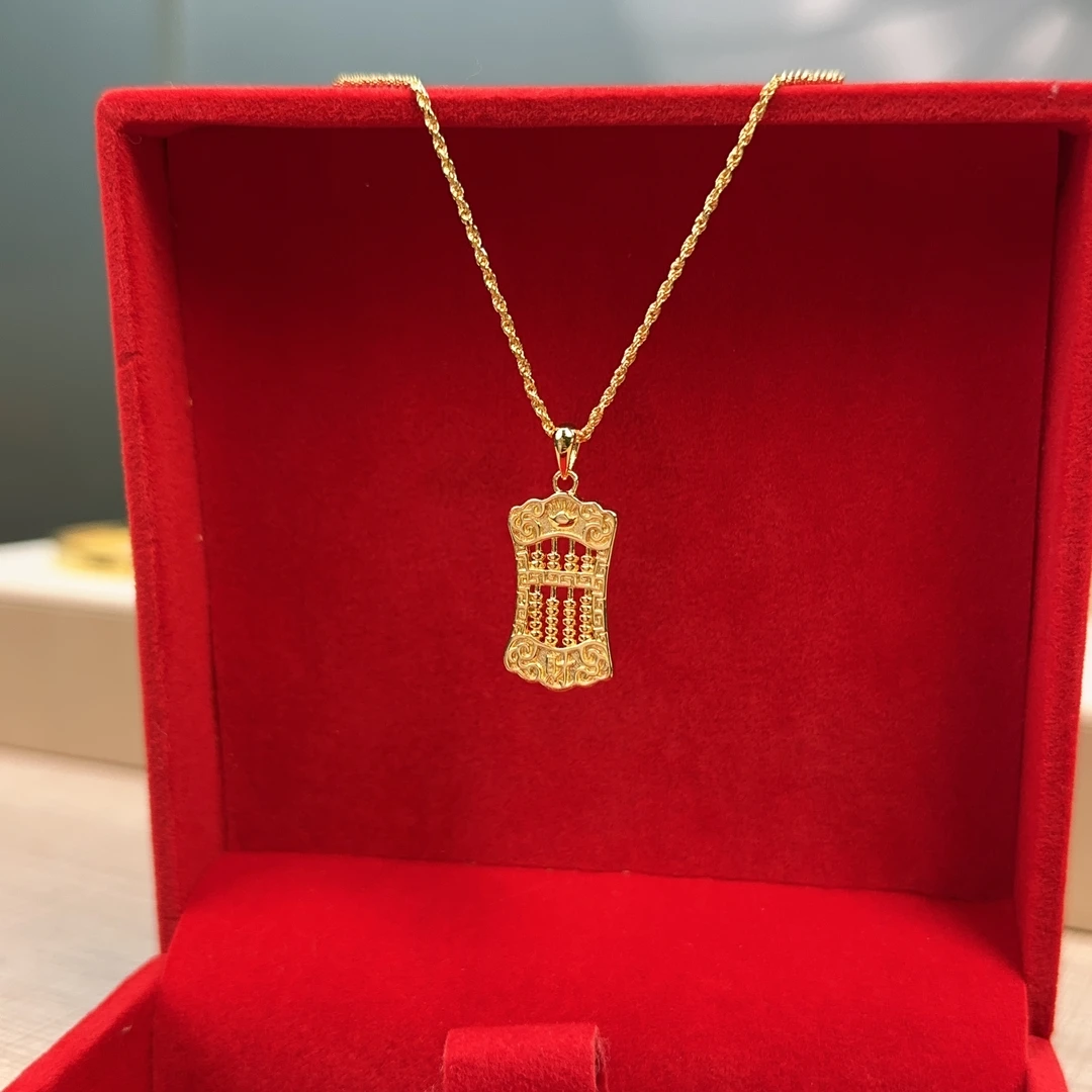 坠链均足银 足银项链时尚经典小算盘项链精美百搭女款项链