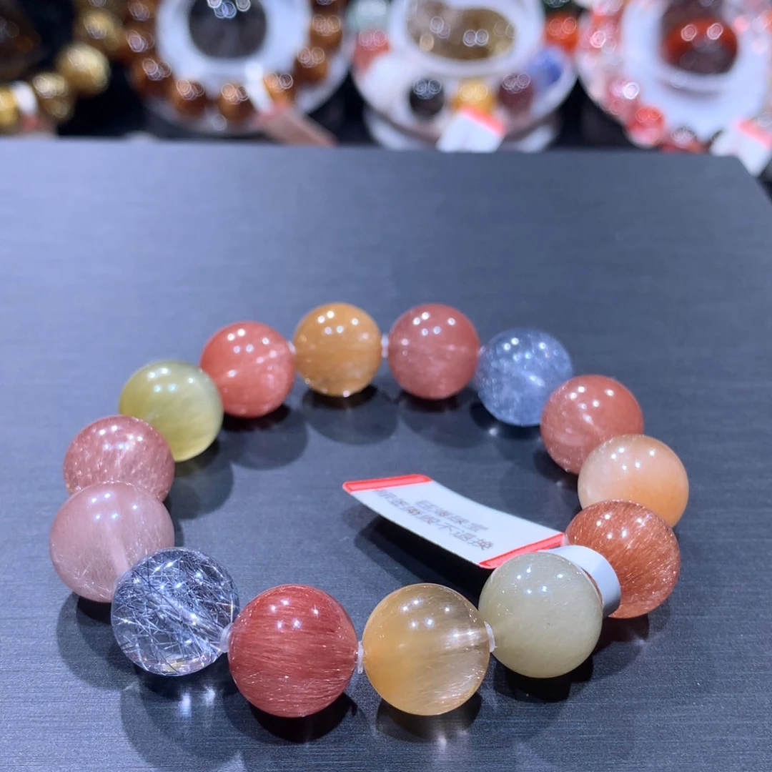 手链水晶未镶嵌彩兔毛13mm