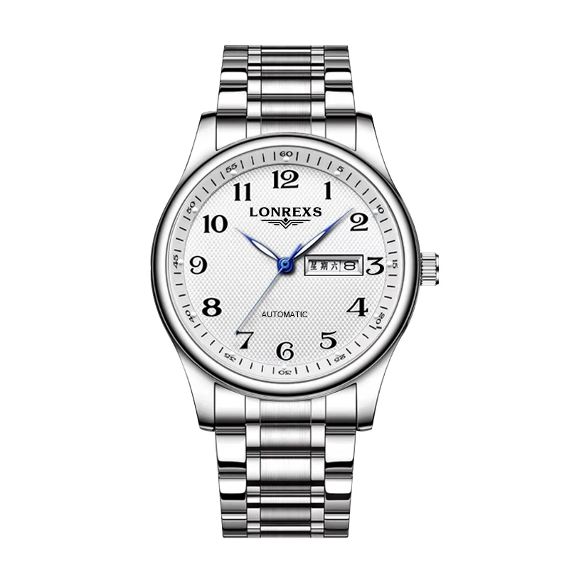 全新未使用/ LONREXS/名匠/双日历/表径41mm/全自动腕表
