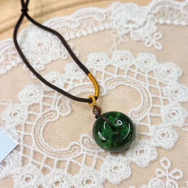 【六六中古】孤品复古翡翠平安扣吊坠te7837带绳