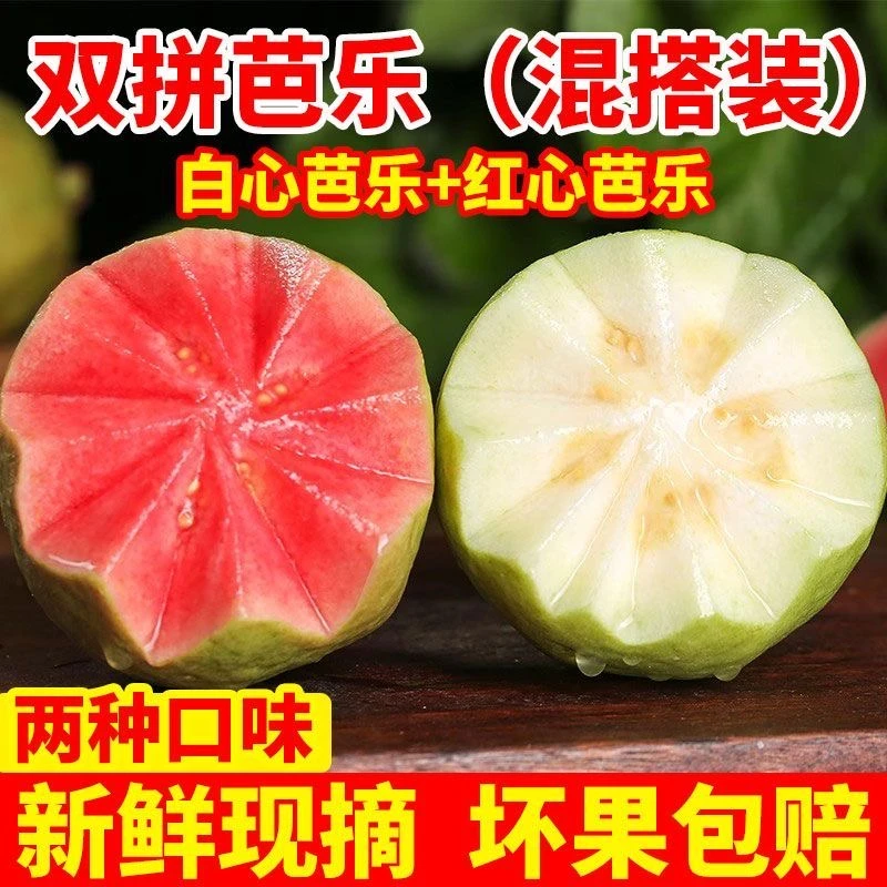 广西产地白心红心奶油芭乐红白双拼软糯番石榴香甜软心冰淇淋口感