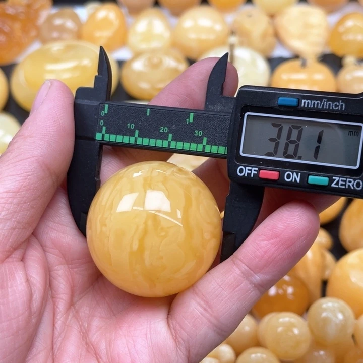 蜜蜡裸石未镶嵌蜜蜡转运珠