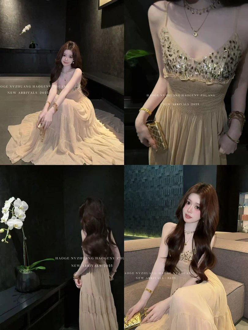 浩哥严选●仙品鎏金裙C5LYQ0793A连衣裙预轻奢时尚小众仙气长款