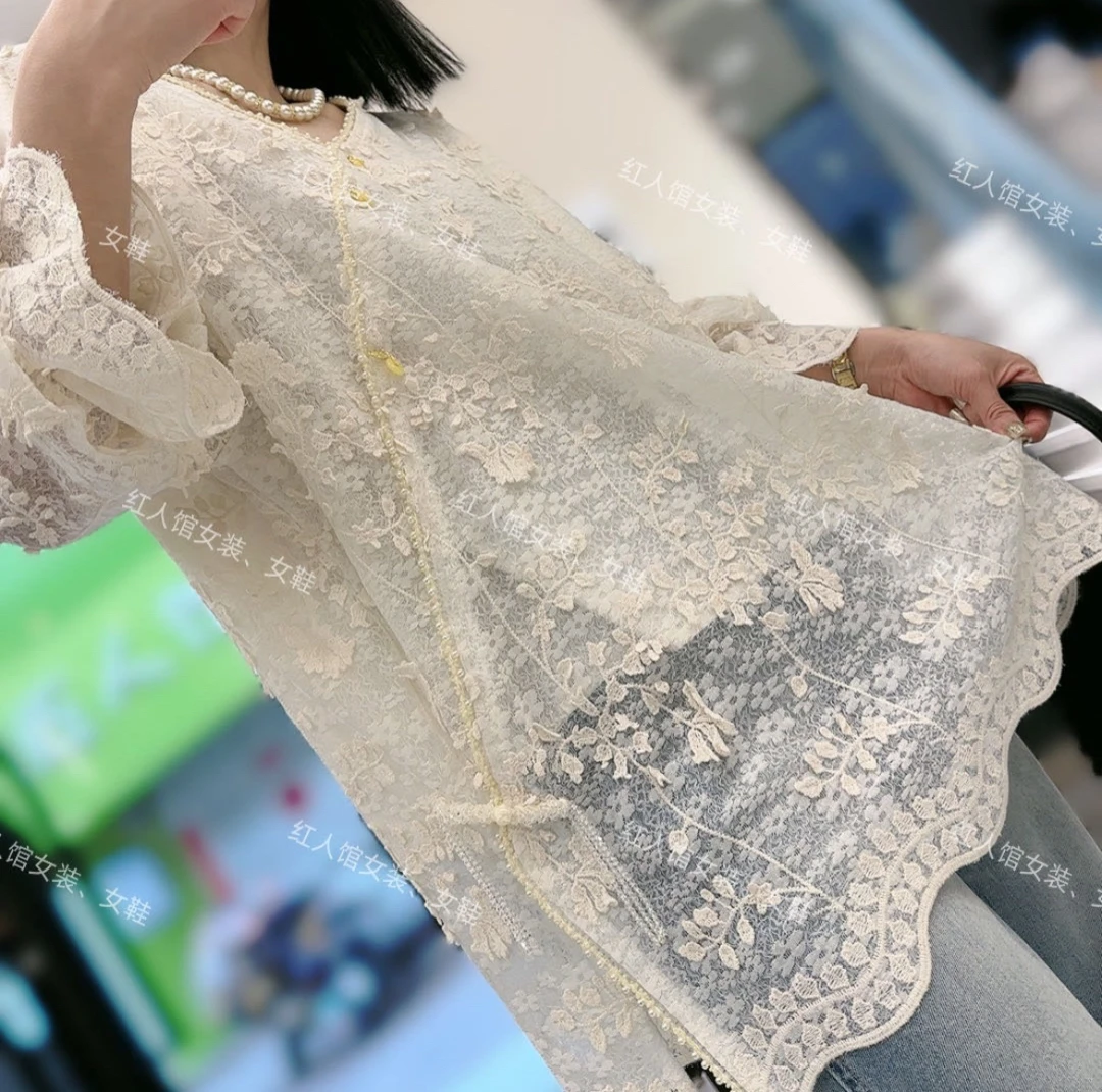8333精致仙女侧盘扣杏色刺绣衫81