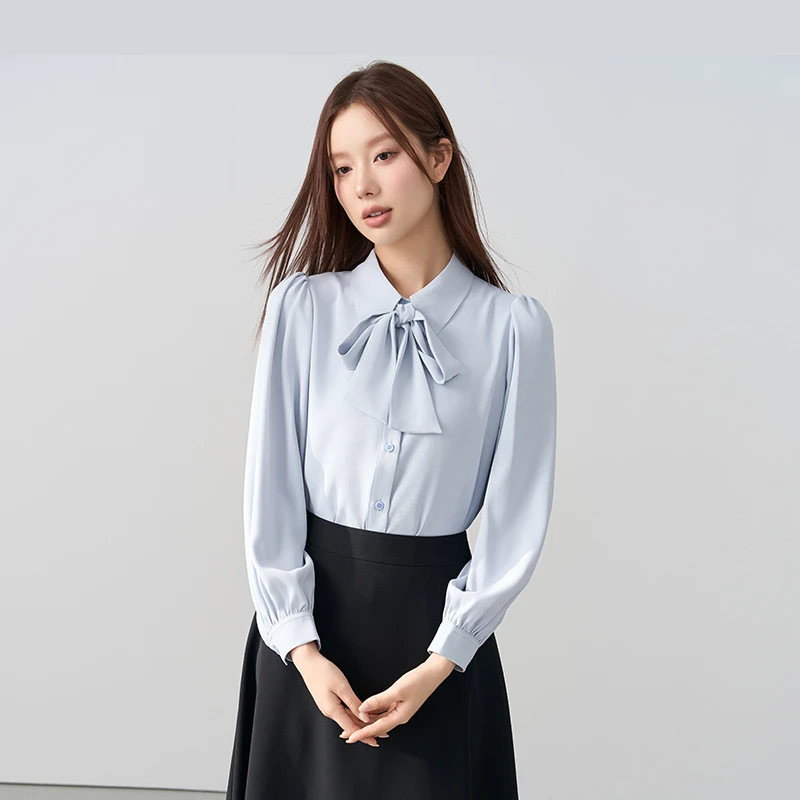 雪纺蝴蝶结衬衫女西装职场职业穿搭正装飘带上衣教资面试套装衬衣