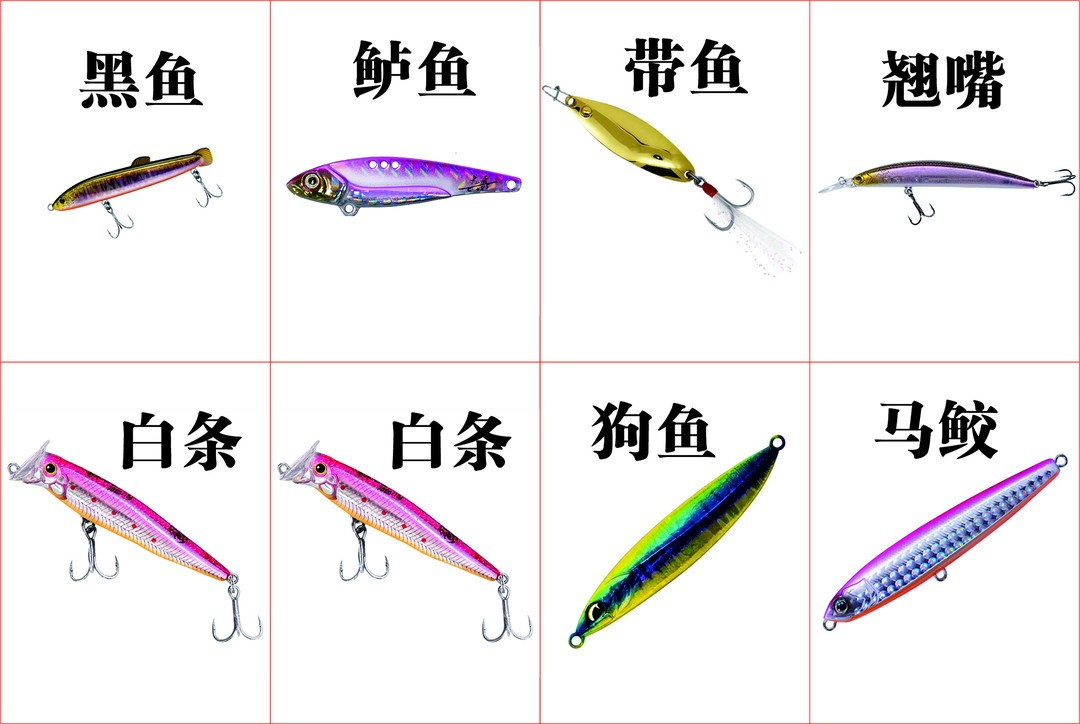 （新人链接） 15种类鱼15种鱼对应12种鱼饵 路亚饵盲卡