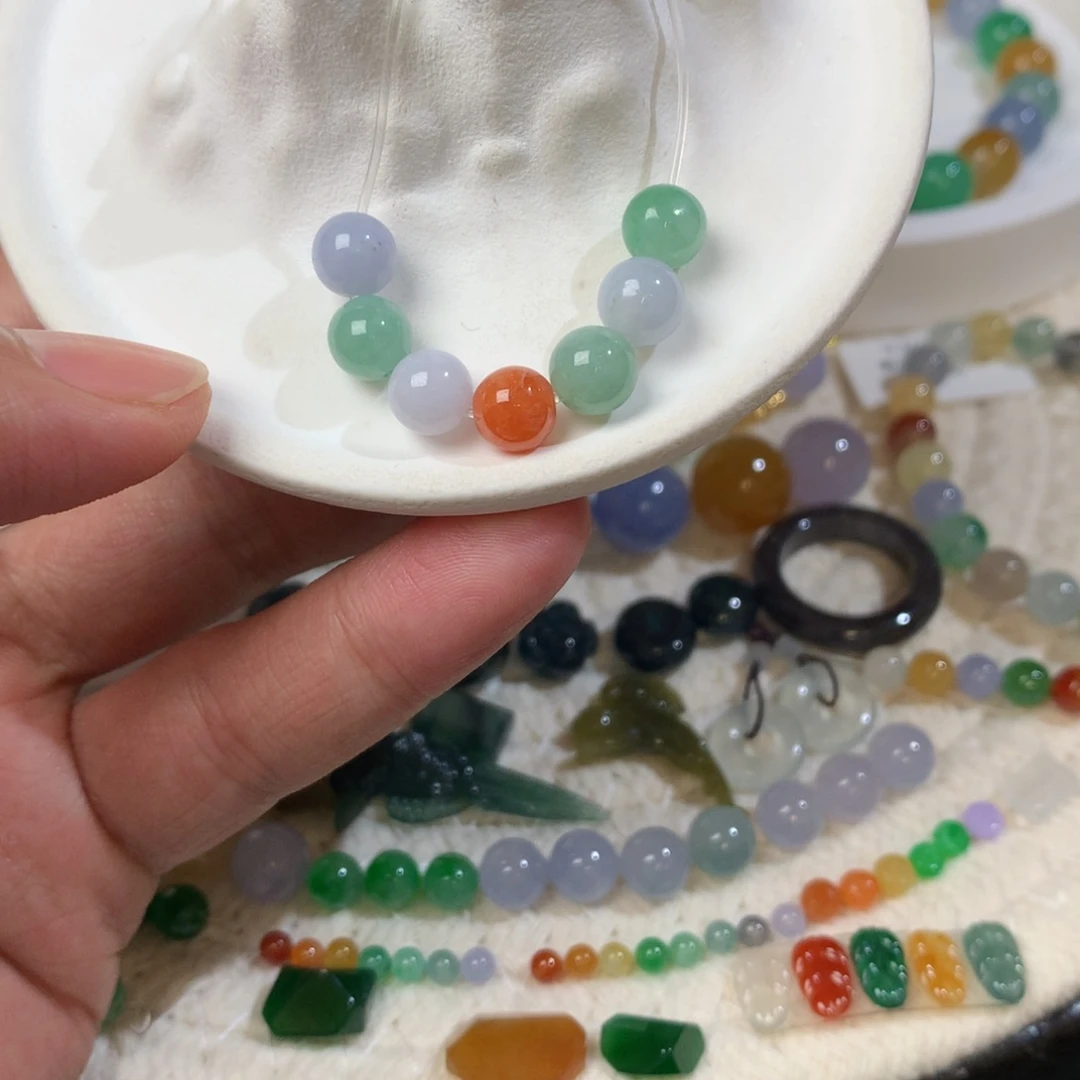 翡翠散珠七颗一组