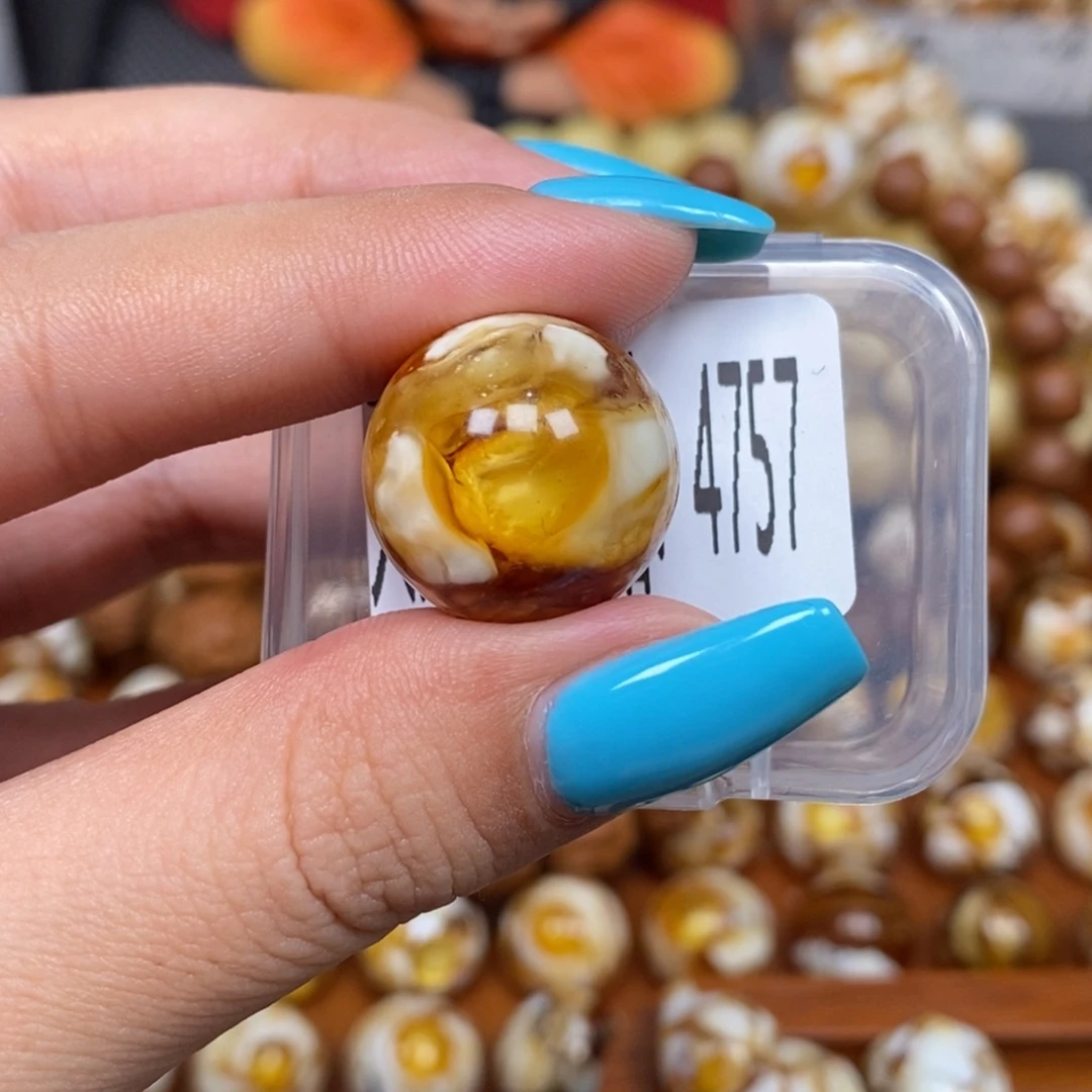 沁色蜜蜡未镶嵌4757