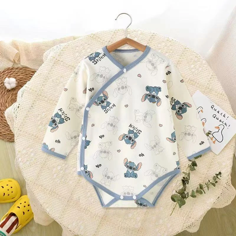 婴儿连体衣春秋新生儿爬服男女宝宝长袖包屁衣婴幼儿纯棉三角哈衣