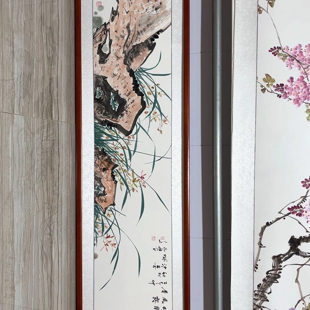 国画书画作品带框163×48