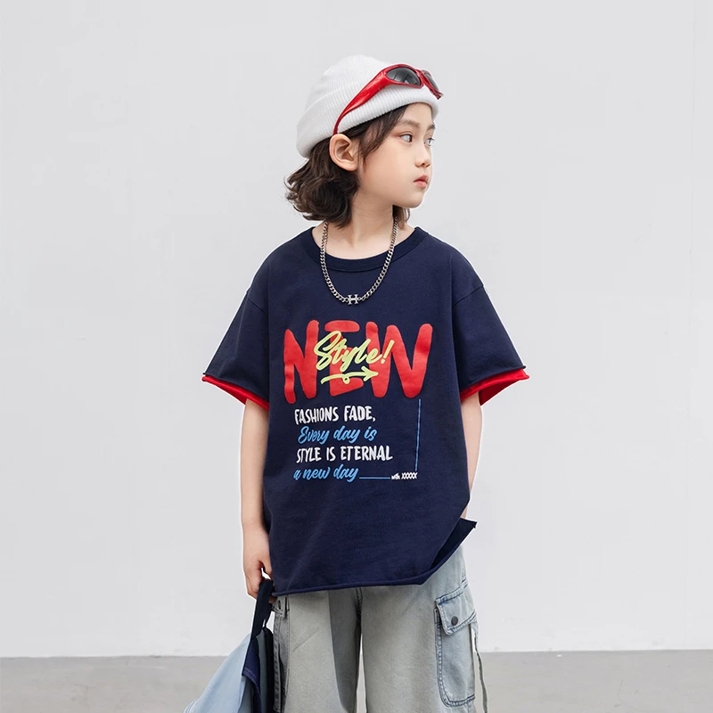 【2025夏款上新】男童短袖儿童洋气宽松夏季薄款T恤中大童夏装半袖