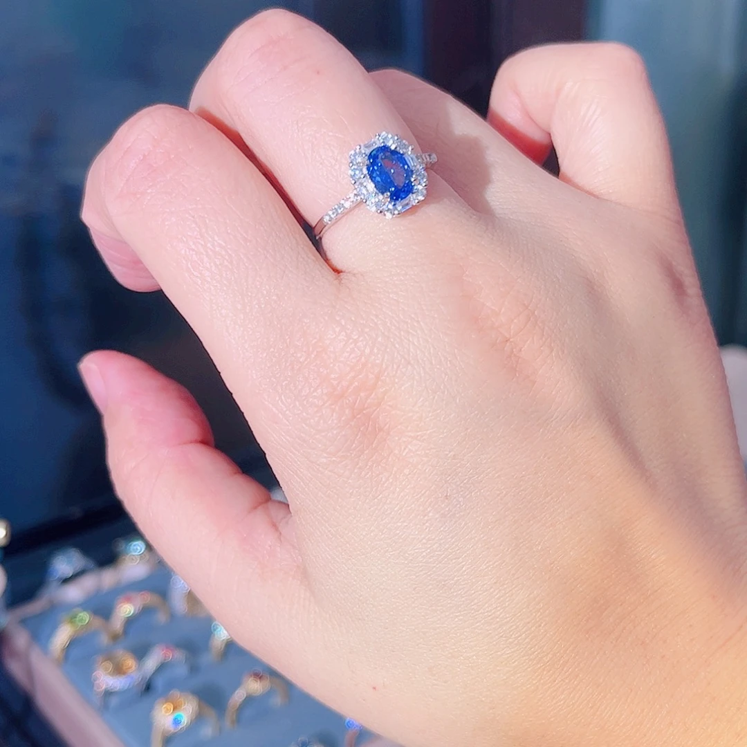 坦桑石戒指银S925镶嵌