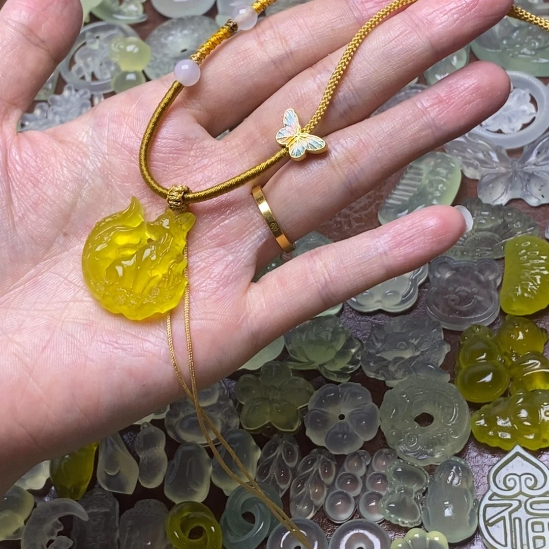 蛇纹石玉合金项链