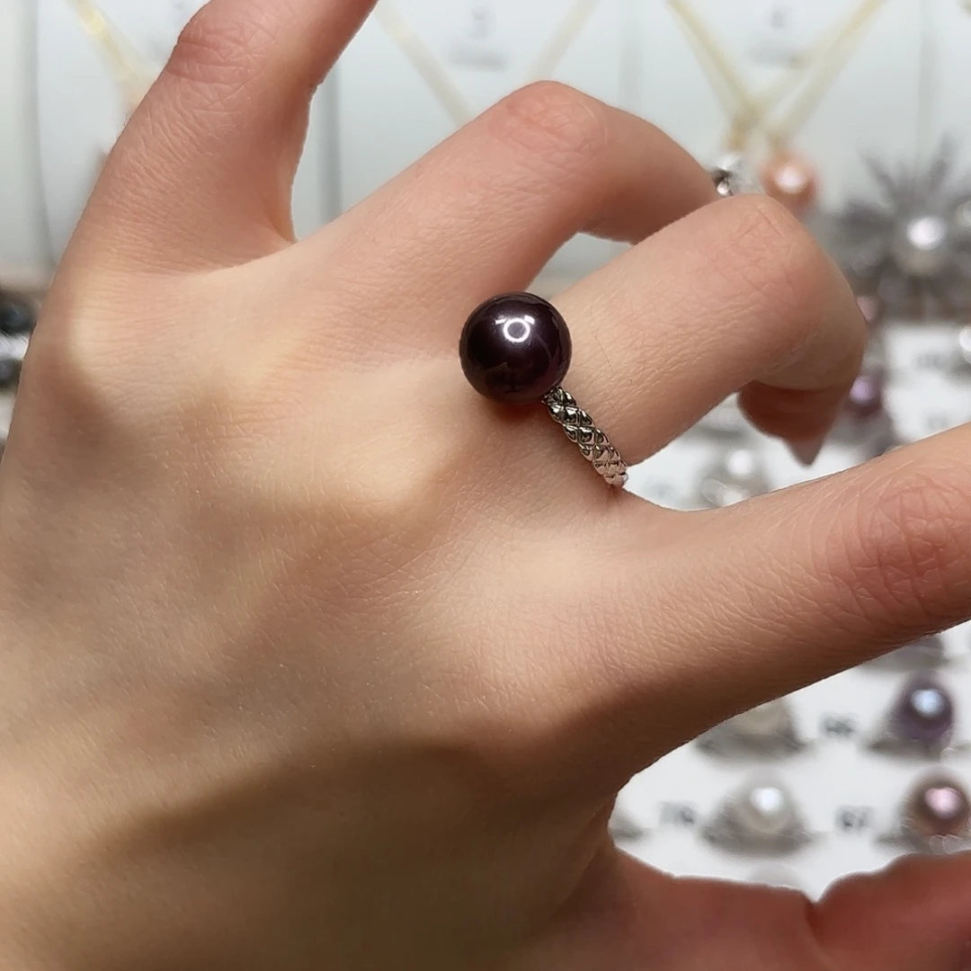 戒指淡水珍珠银S925镶嵌