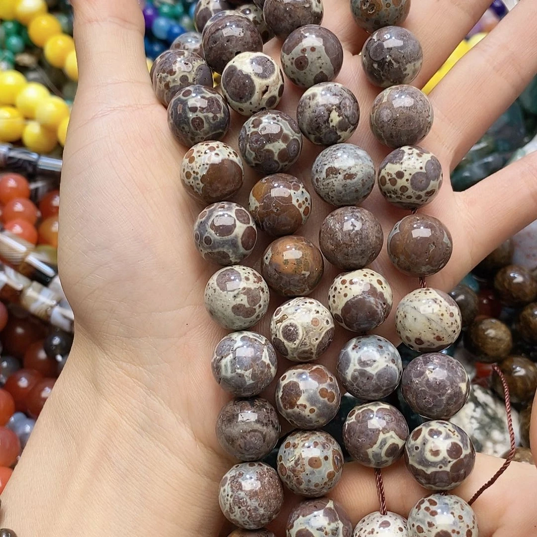 玛瑙/玉髓未镶嵌珠宝半成品豹纹卡十四一条