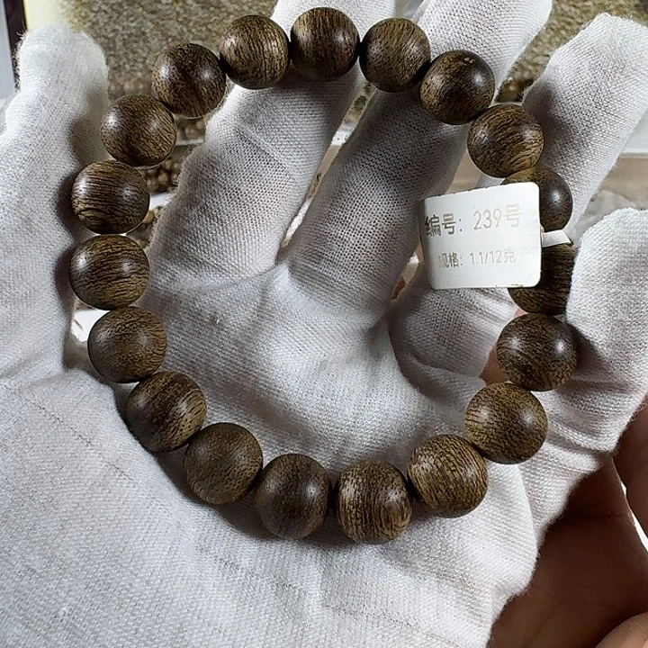 纯***浦沉香手串纹莱老料