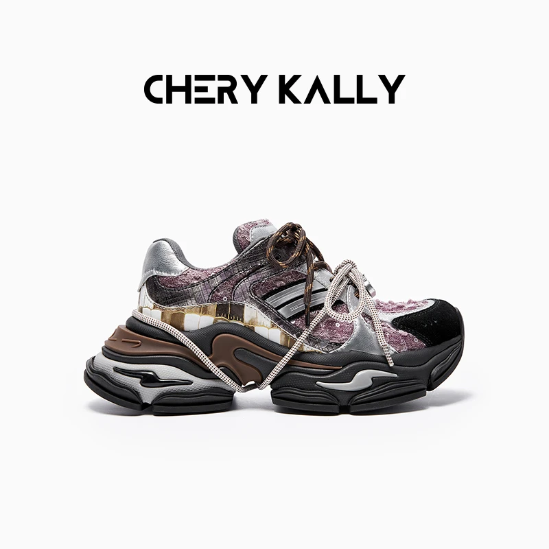 CHERY KALLY厚底透气老爹鞋时尚休闲鞋女鞋增高运动鞋963LD5643