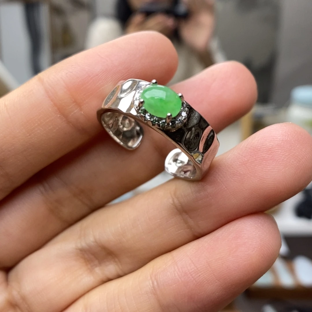 【闪购商品】银S925镶嵌戒指翡翠7
