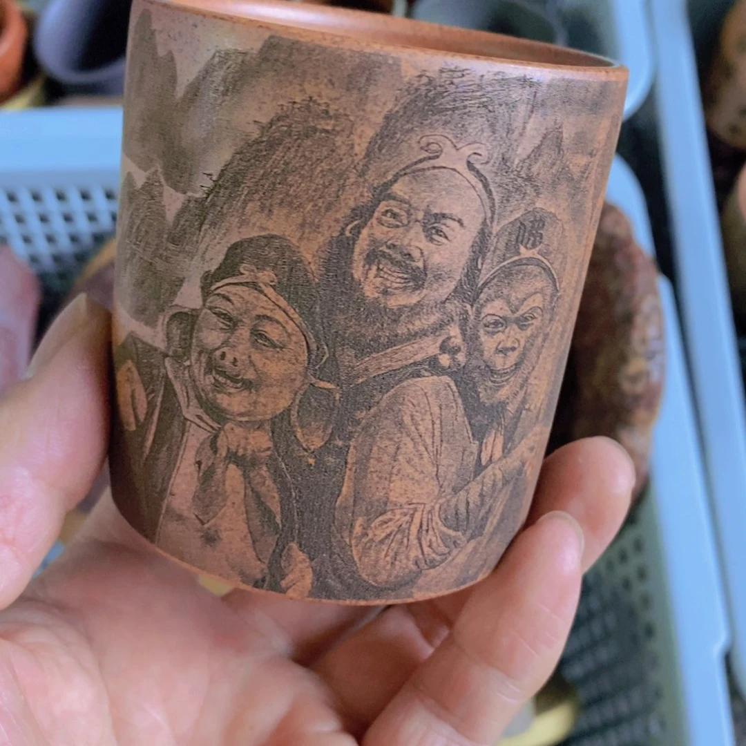 茶杯绿泥紫砂紫砂