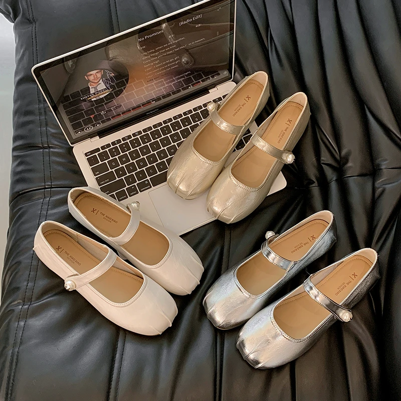 玛丽珍单鞋女2025夏季新款平地软底一脚蹬女款-298