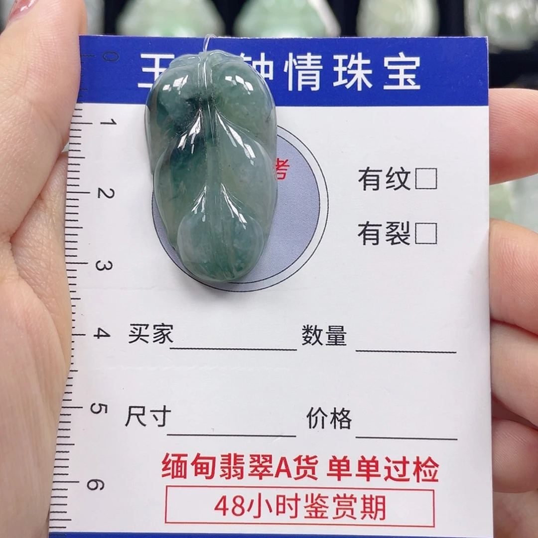翡翠未镶嵌颈饰叶子