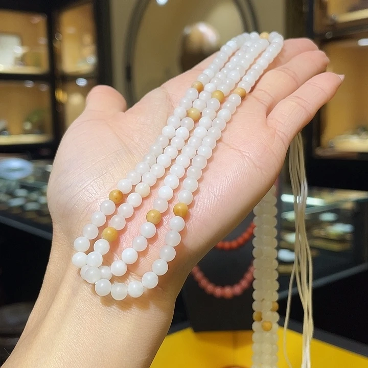 和田玉未镶嵌颈饰/多圈5mm