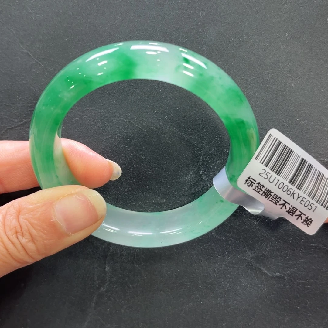 石英质玉（非洲翠）未镶嵌手镯➕小玥52